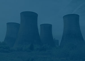 photo of a nuclear power plant with a blue overlay