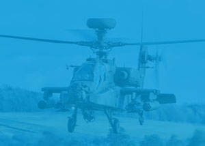 photo of a military helicopter with a blue overlay