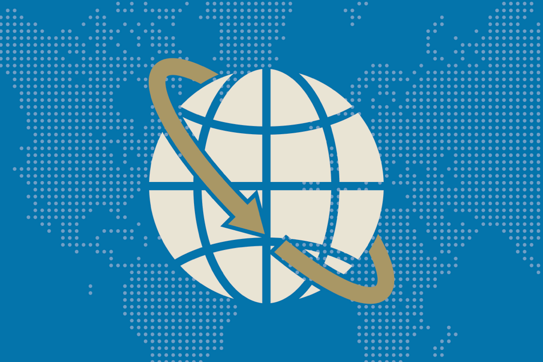 Icon: globe with an arrow orbiting it