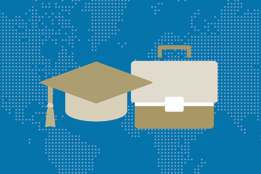 icon: a graduation cap and a briefcase