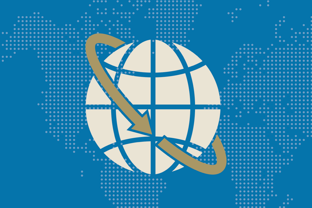 icon: globe with an arrow orbiting it