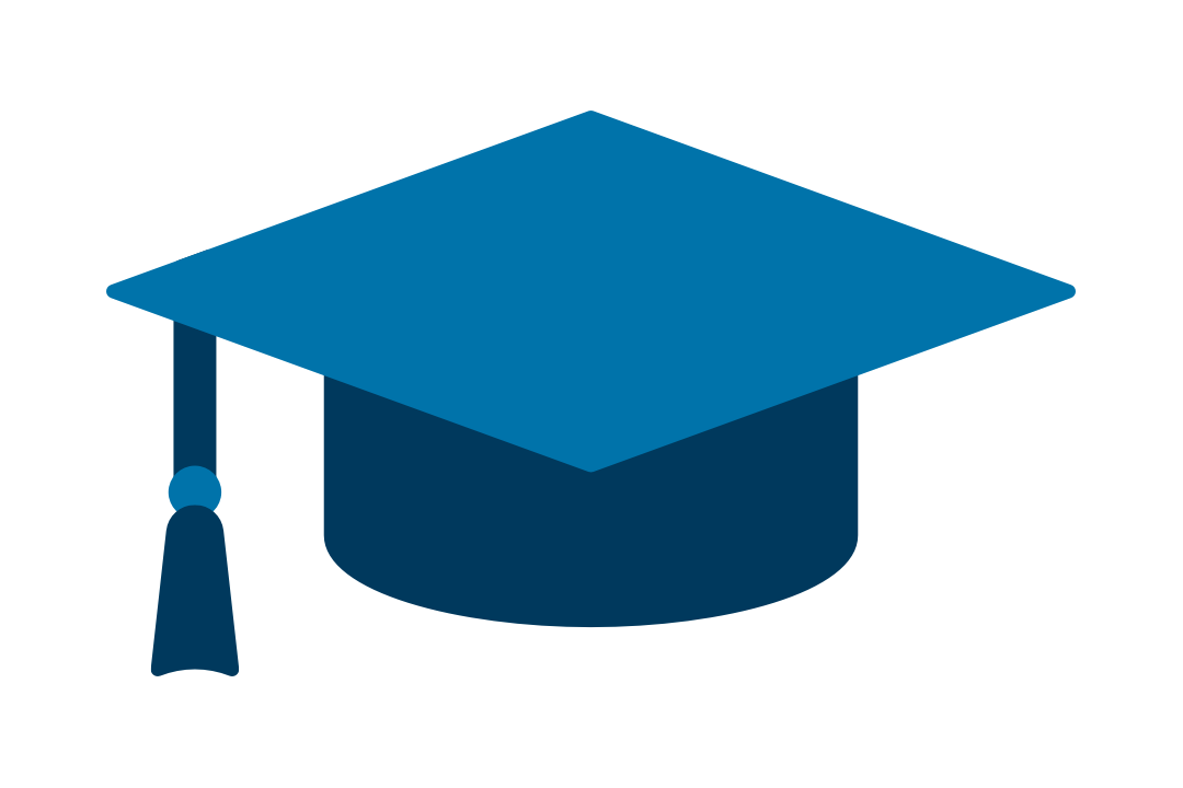 icon: blue graduation cap