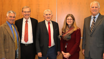Dean Alyssa Ayres with Chris Kojm and three other 9/11 Commission members