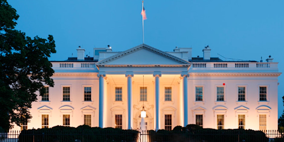 The White House at dusk