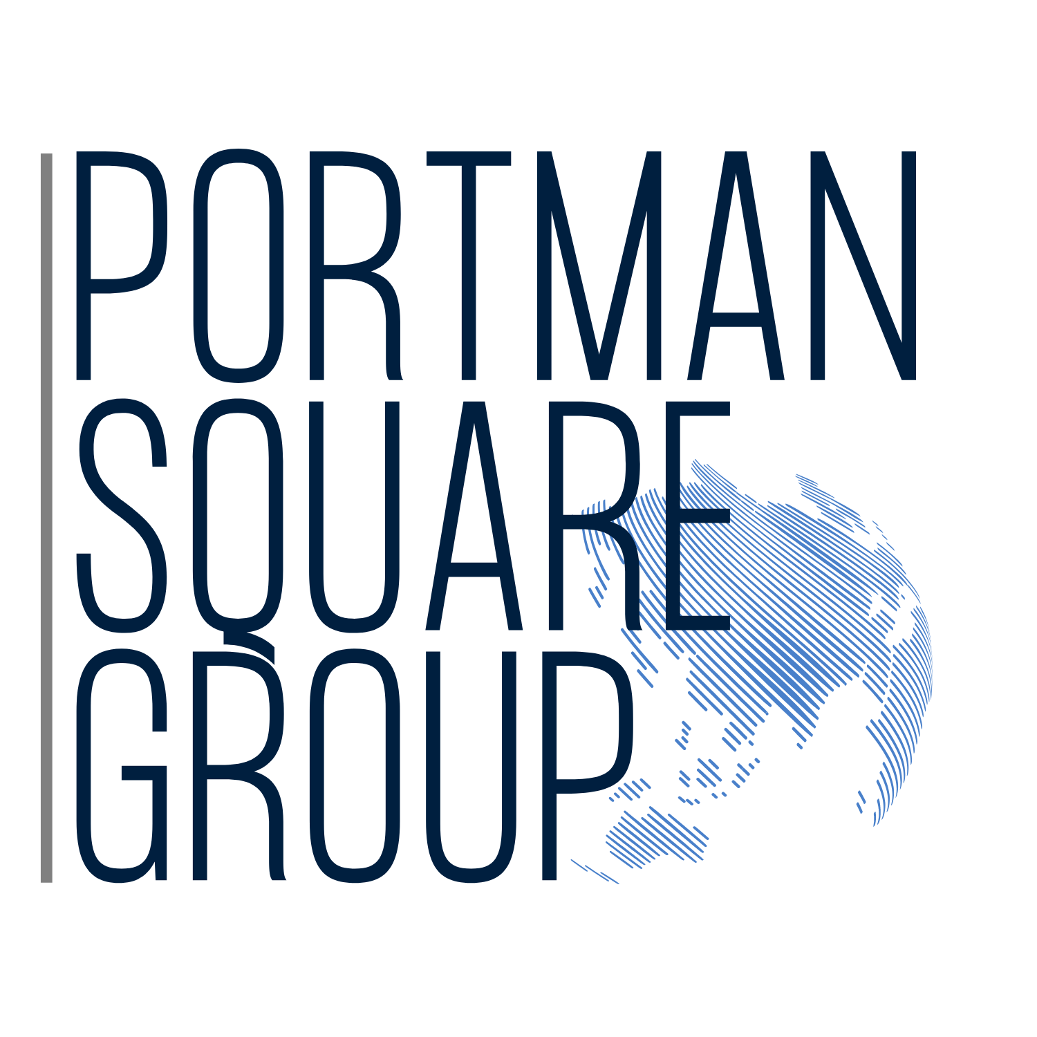 Portman Square Group Logo, blue globe