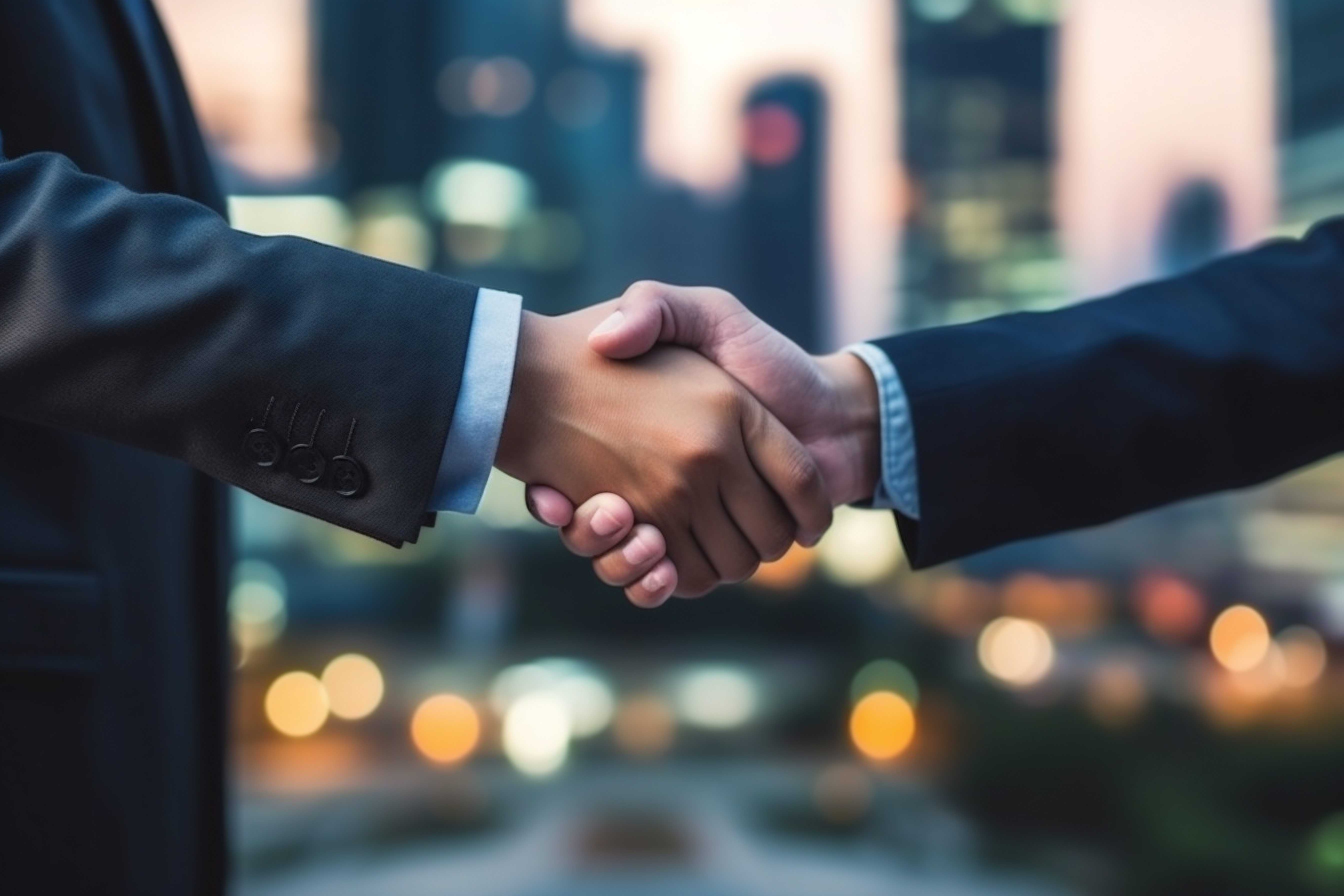 A close-up of a handshake
