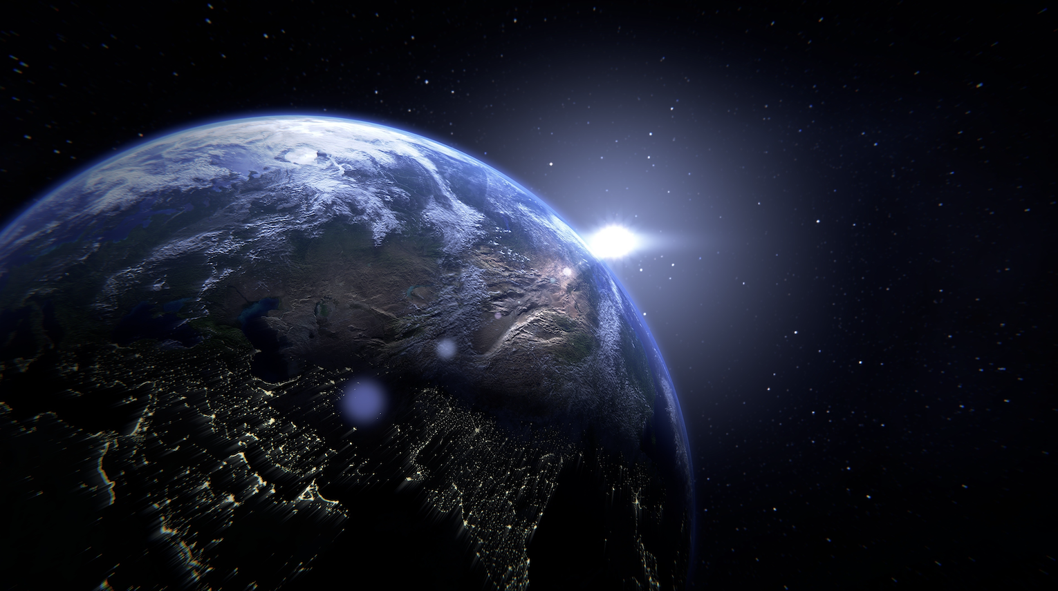 Earth as seen from outer space.