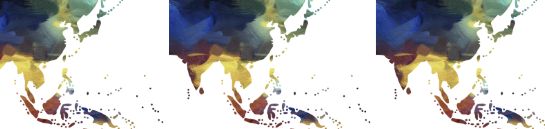 Repeating map image of Asia.
