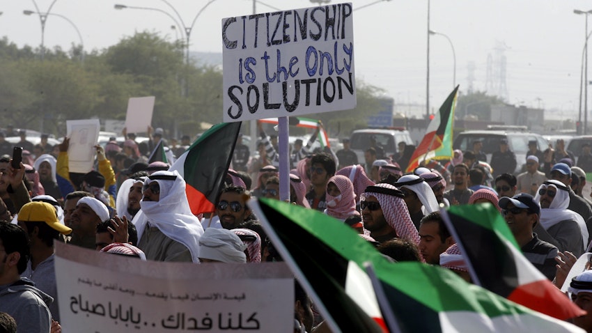Protest to demand citizenship and other rights in Jahra, Kuwait.