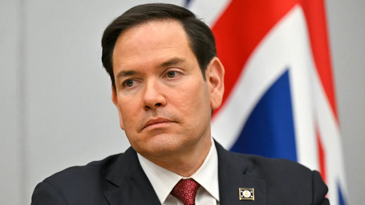 Secretary of State Marco Rubio listens during a meeting on the sidelines of the NATO foreign ministers at NATO headquarters in Brussels on April 4, 2025.