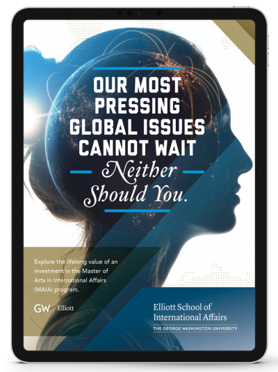 IPad displaying the cover of the MAIA Program Preview PDF