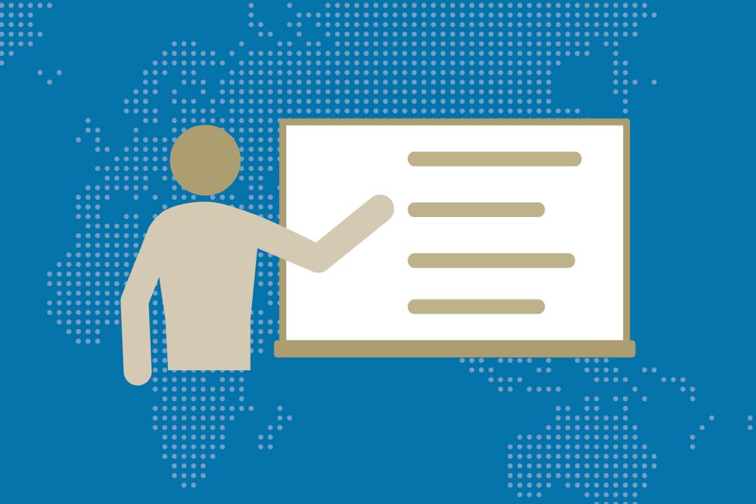 icon: a professor points at a white board