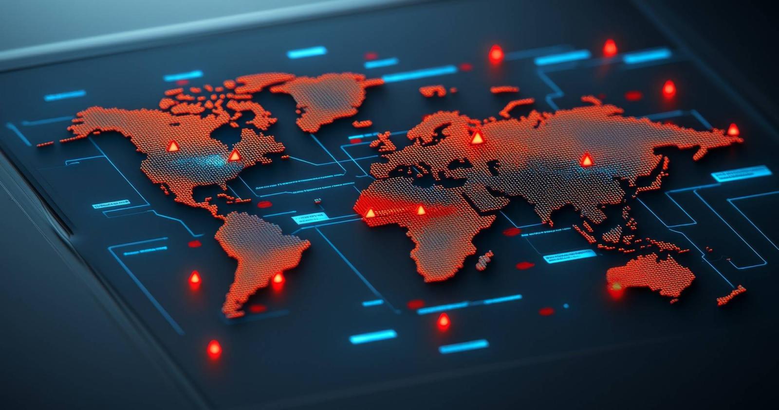 Cutout of world map on a switch board