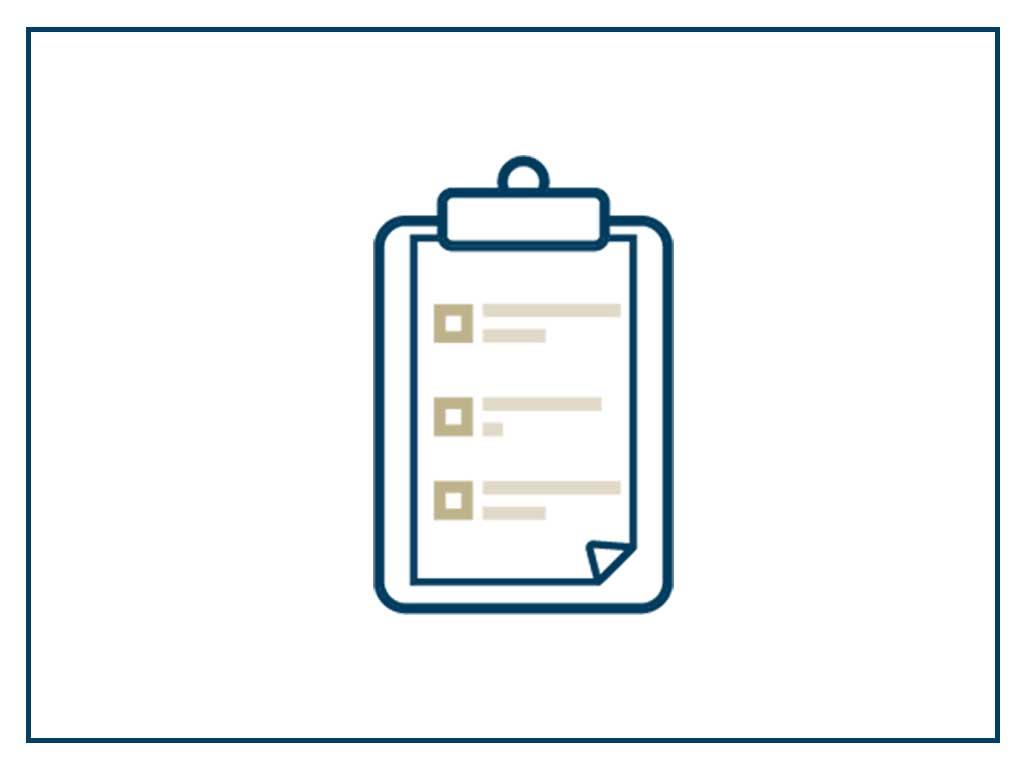 Icon: clipboard with a checklist on it