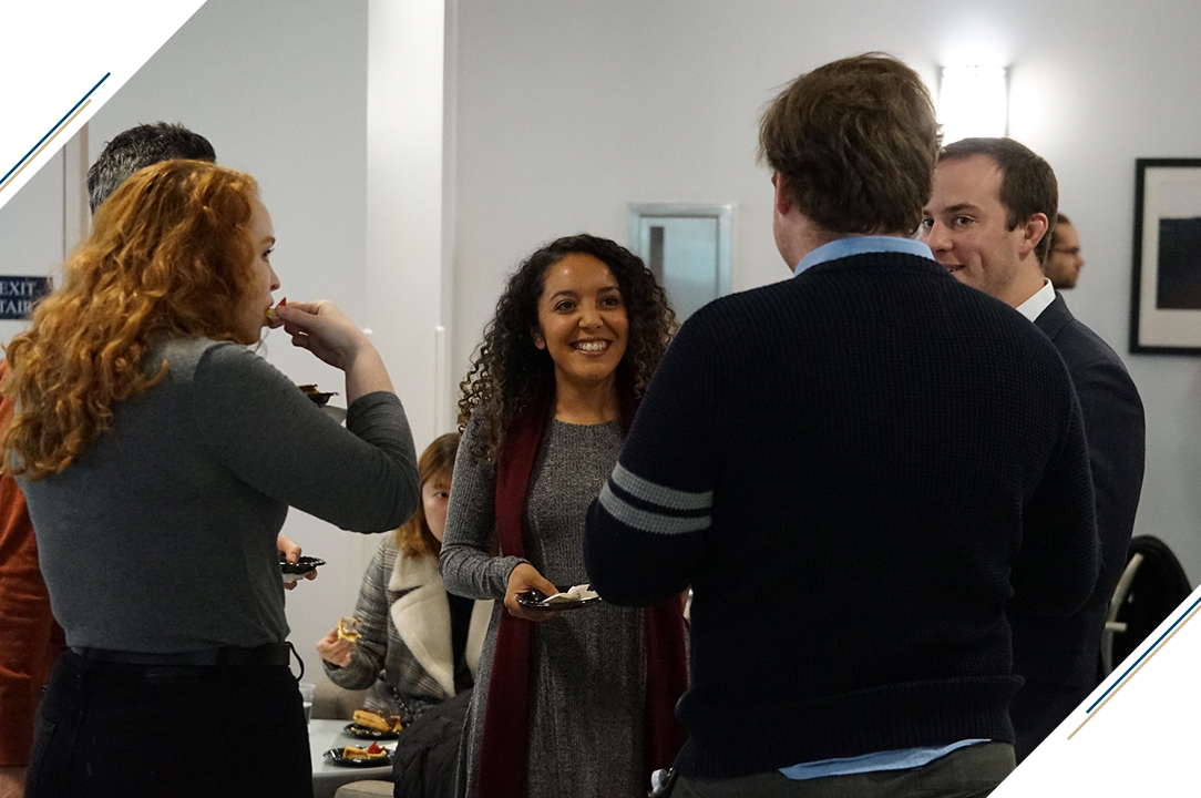 Elliott School students mingle at a networking event