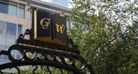 Image of George Washington University's trustees gate.
