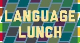 Language Lunch on a multicolored background