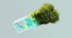 Illustration of AI and sustainability.