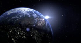 Earth as seen from outer space.