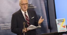 Professor David Shambugh offers remarks at his book launch event.